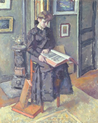 Girl Reading a Book by Charles Guerin